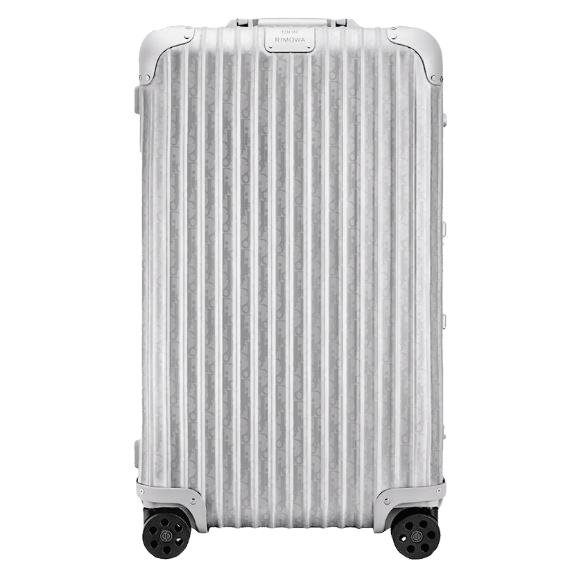Dior x RIMOWA 4-Wheel Large Suitcase Aluminium Dior Oblique Silver