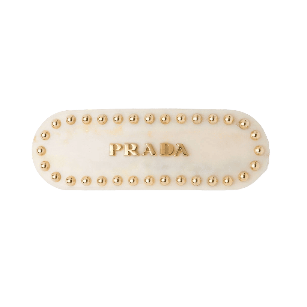 Prada logo-lettering hair clip