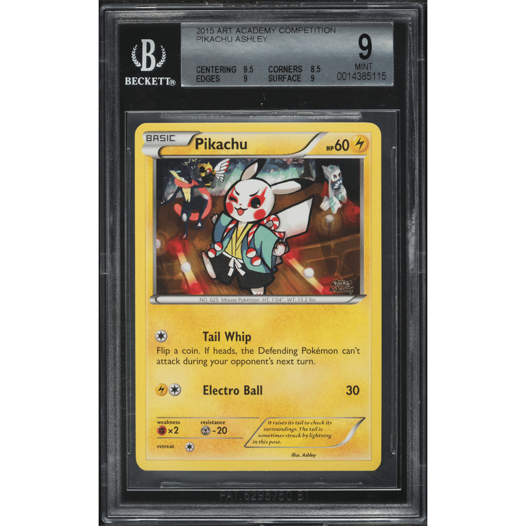2015 Pokemon Art Academy Competition Ashley Pikachu BGS 9 MINT