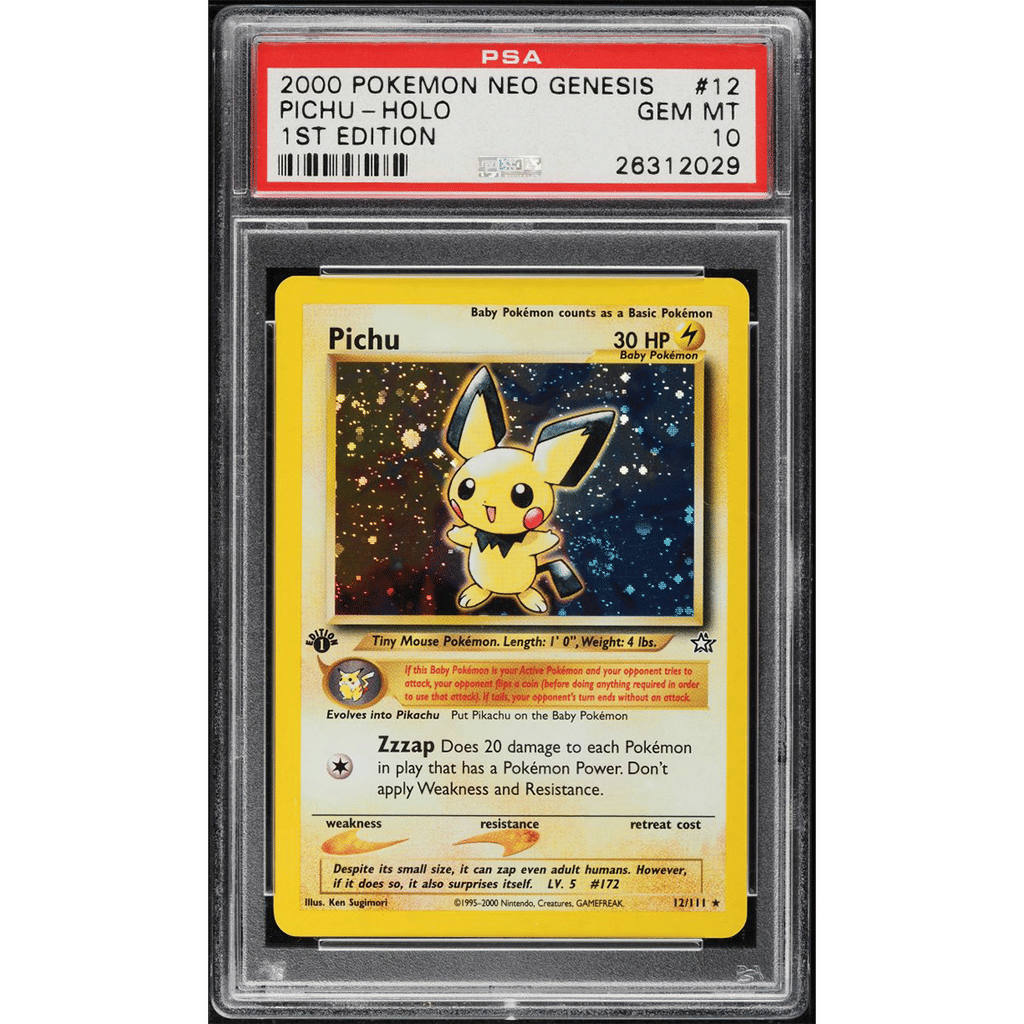 2000 Pokemon Neo Genesis 1st Edition Holo Pichu #12 PSA 10 GEM MINT