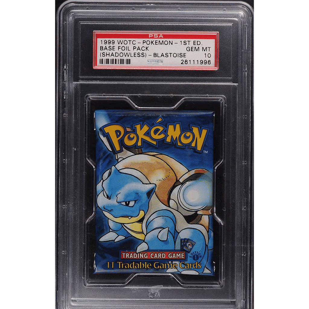 1999 Pokemon Base Set Shadowless 1st Edition Foil Pack Blastoise PSA 10 GEM MINT