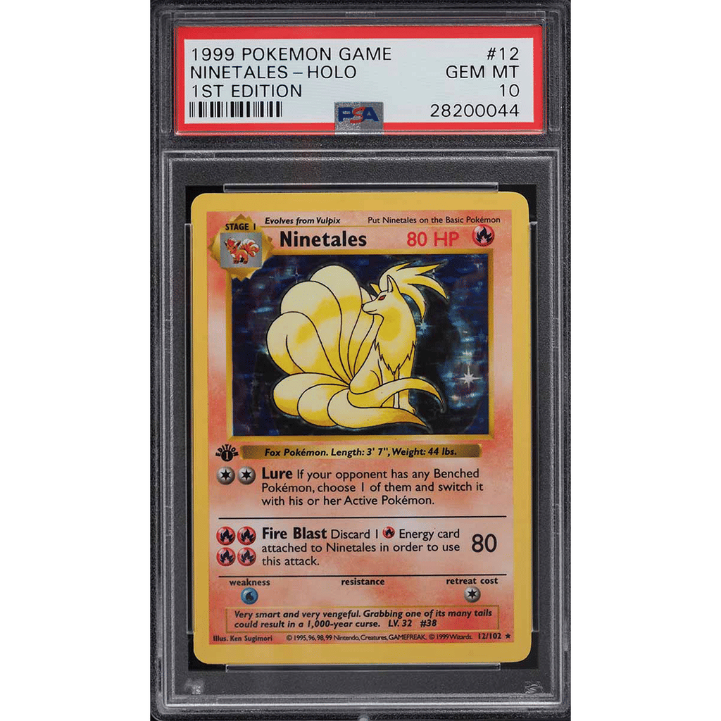 1999 Pokemon Base Set Shadowless 1st Edition Holo Ninetales #12 PSA 10 GEM MINT