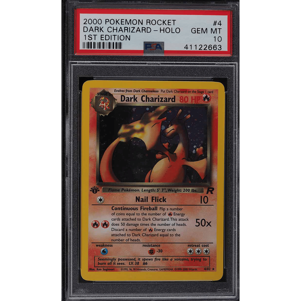 2000 Pokemon Team Rocket 1st Edition Holo Dark Charizard #4 PSA 10 GEM MINT
