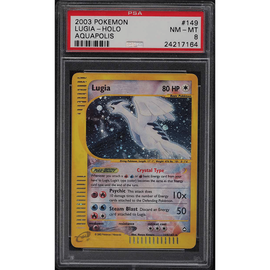 2003 Pokemon Aquapolis Holo Crystal Lugia #149 PSA 8 NM-MT