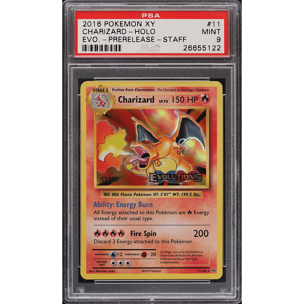 2016 Pokemon XY Evolutions Prerelease Staff Holo Charizard #11 PSA 9 MINT