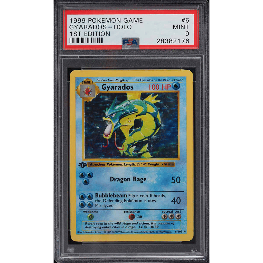 1999 Pokemon Base Set Shadowless 1st Edition Holo Gyarados #6 PSA 9 MINT