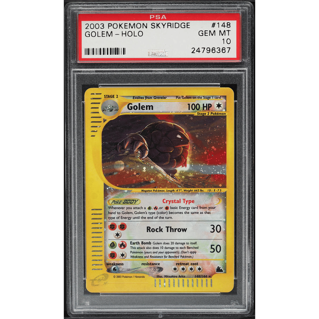 2003 Pokemon Skyridge Holo Crystal Golem #148 PSA 10 GEM MINT