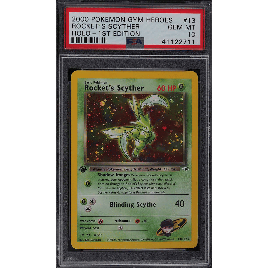 2000 Pokemon Gym Heroes 1st Edition Holo Rocket's Scyther #13 PSA 10 GEM MINT