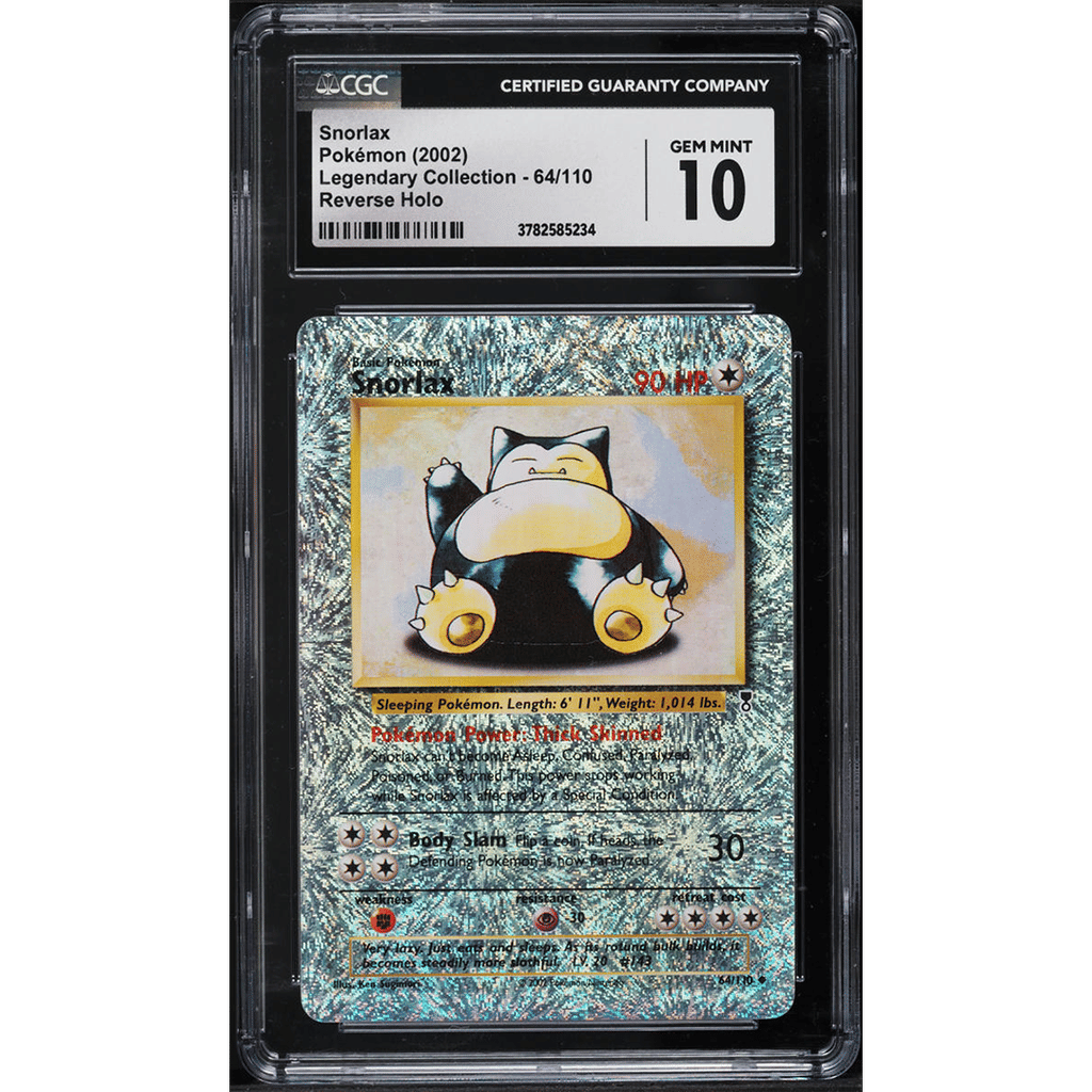 2002 Pokemon Legendary Collection Reverse Holo Snorlax #64 CGC 9.5 GEM MINT