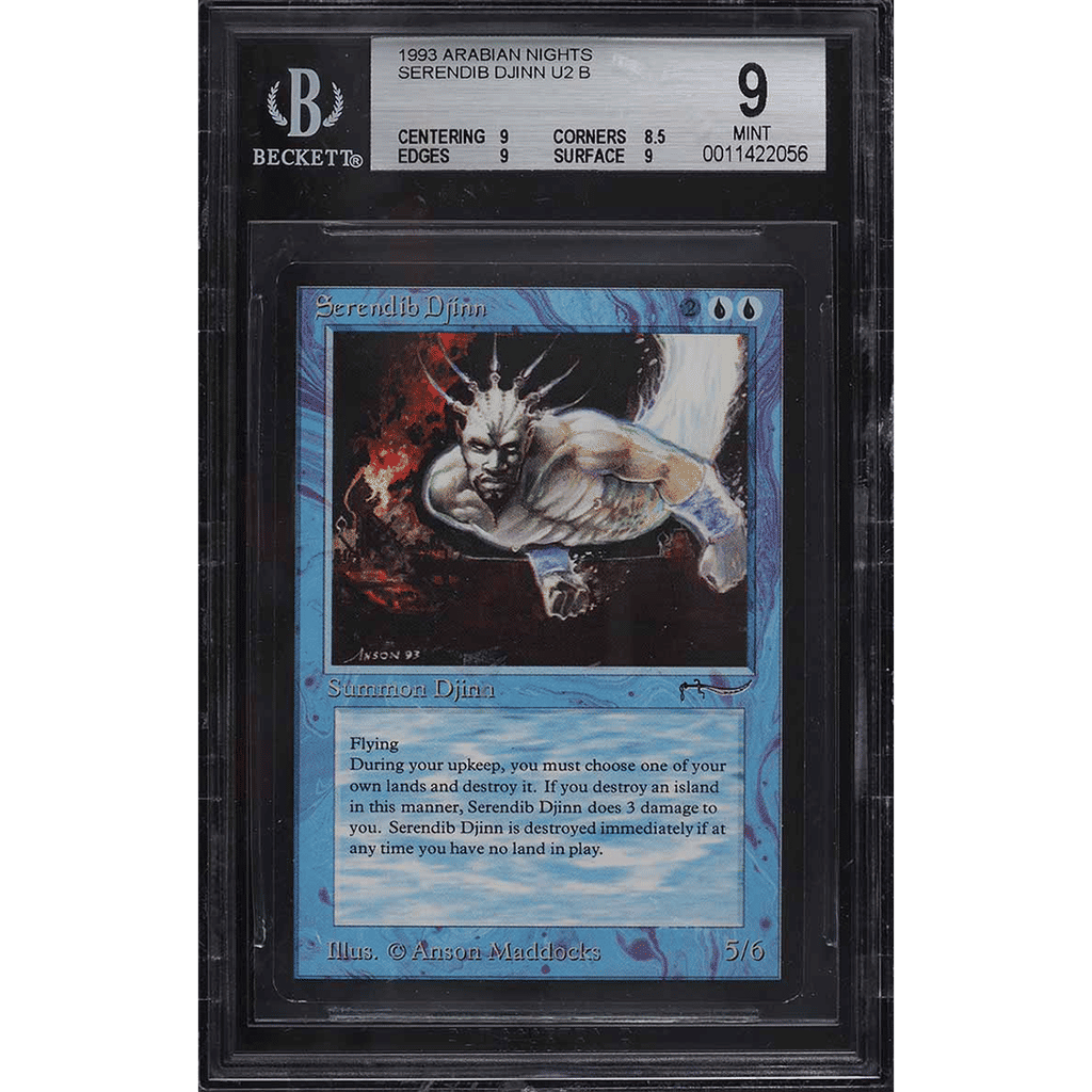 1993 Magic The Gathering MTG Arabian Nights Serendib Djinn U2 B BGS 9 MINT