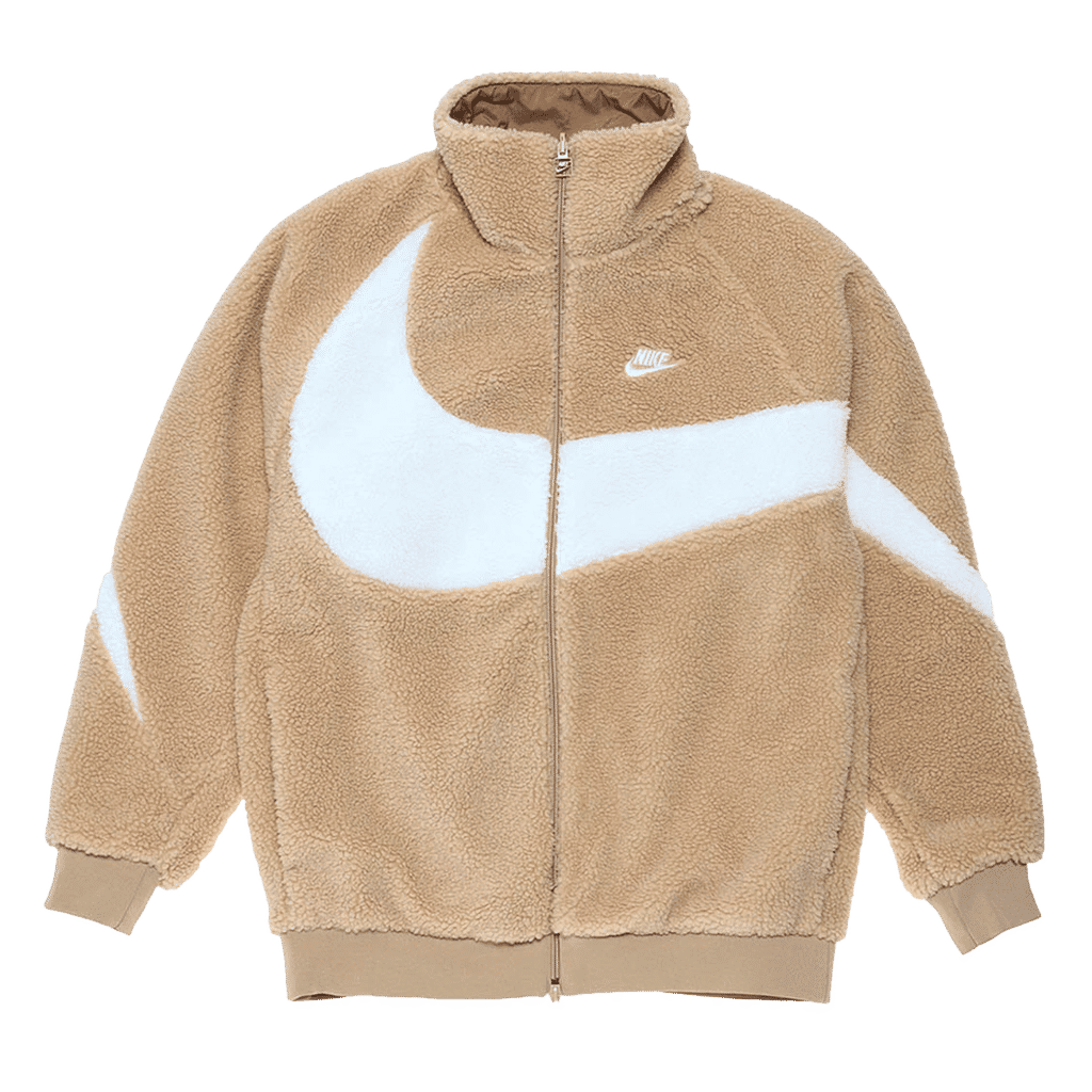 Nike Big Swoosh Reversible Boa Jacket Hemp White