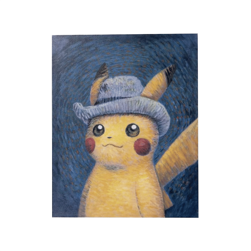 Pikachu Inspired by Self-Portrait Canvas Wall Art