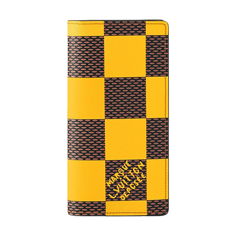 Louis Vuitton Brazza Wallet Damier Pop Yellow