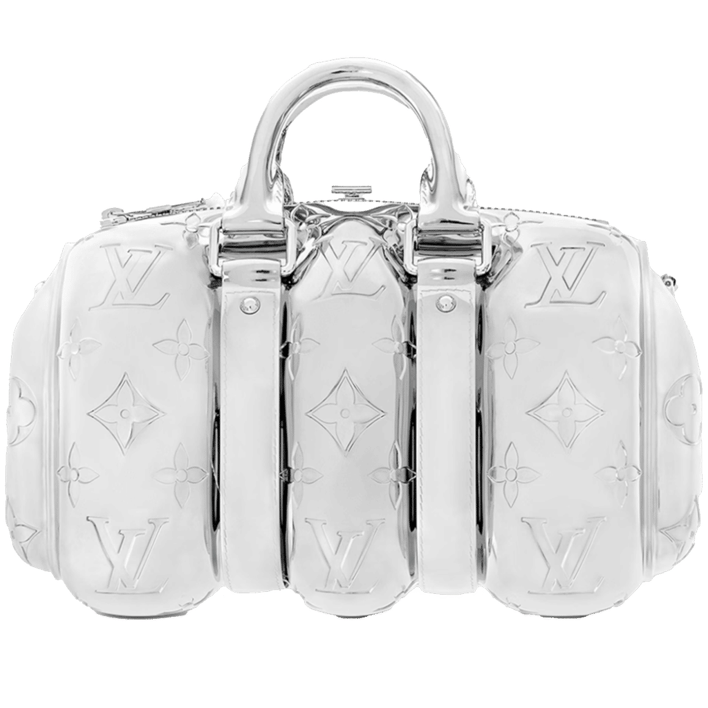 Louis Vuitton Keepall Clutch Blown Up 25 Silver