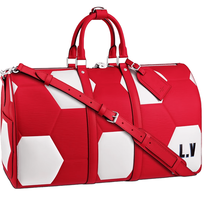 Louis Vuitton x FIFA World Cup Keepall Bandouliere Hexagonal 50 Rouge