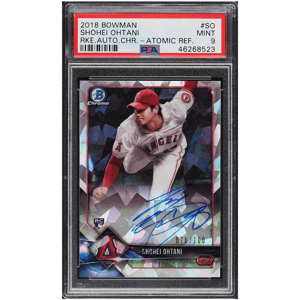 2018 Bowman Chrome Atomic Refractor Shohei Ohtani ROOKIE AUTO /100 #CRA-SO PSA 9
