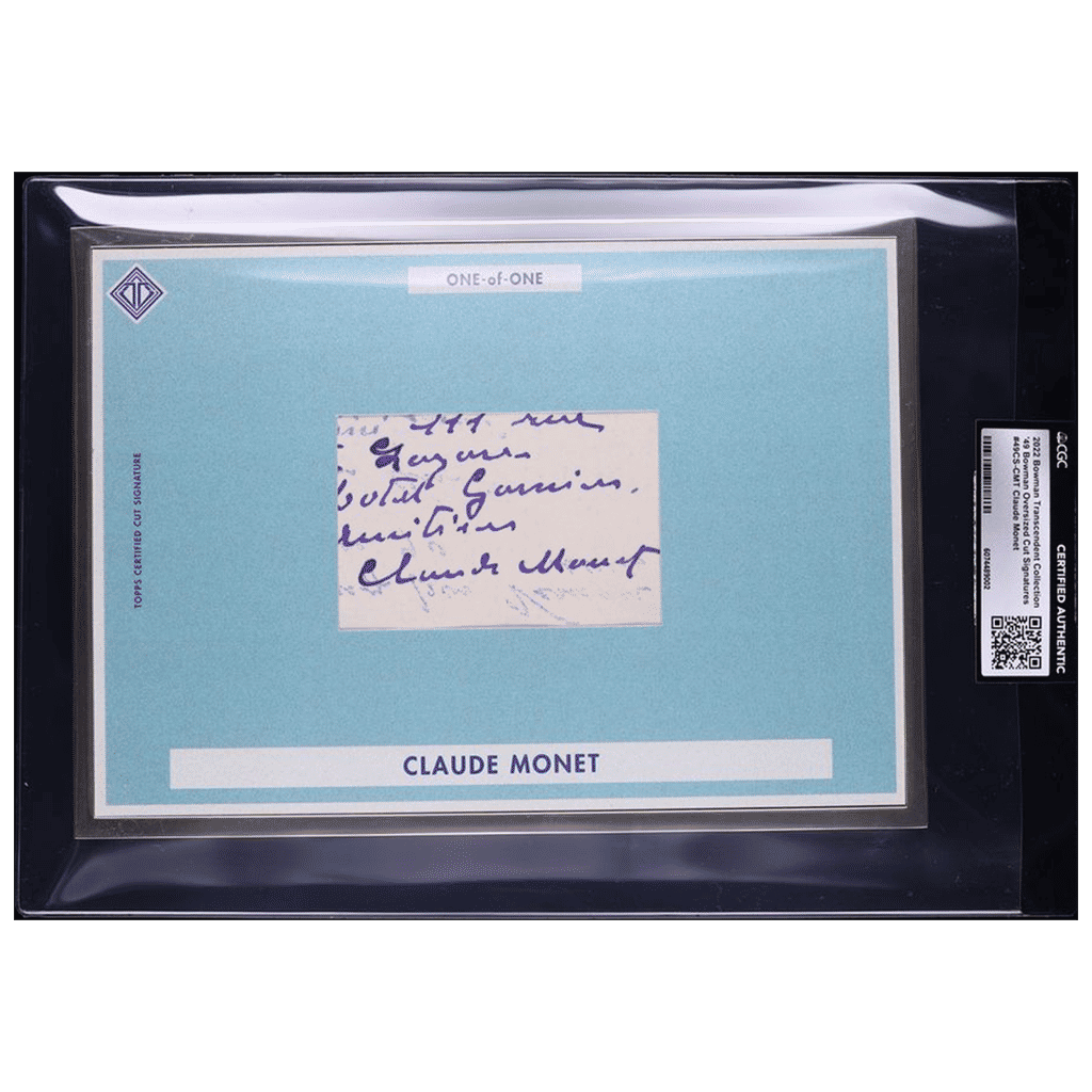 2022 Bowman Transcendent Collection '49 Oversized Claude Monet AUTO 1/1 CGC AUTH