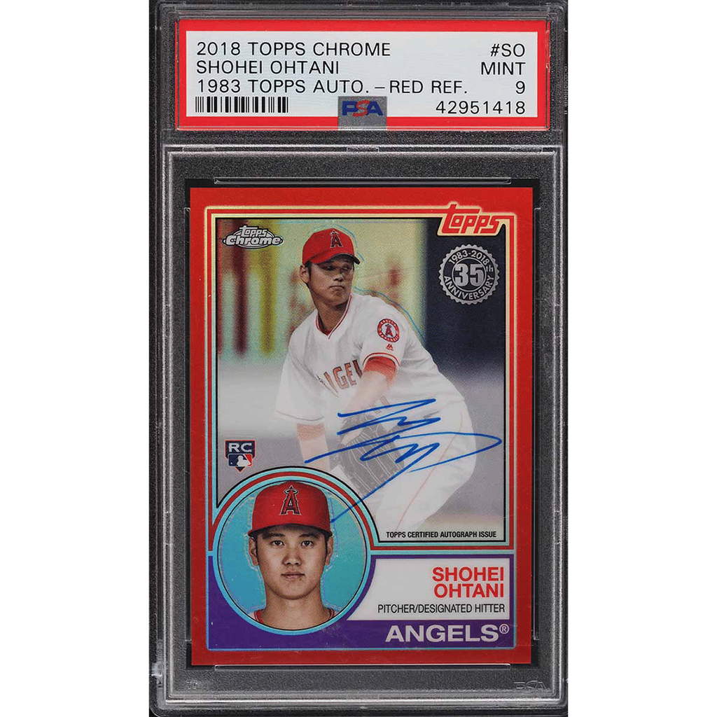 2018 Topps Chrome '83 Topps Red Refractor Shohei Ohtani ROOKIE AUTO /5 PSA 9