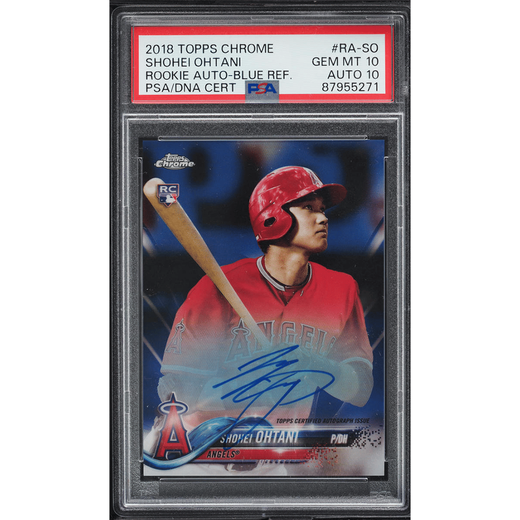 2018 Topps Chrome Blue Refractor Shohei Ohtani ROOKIE AUTO DNA 10 /150 PSA 10