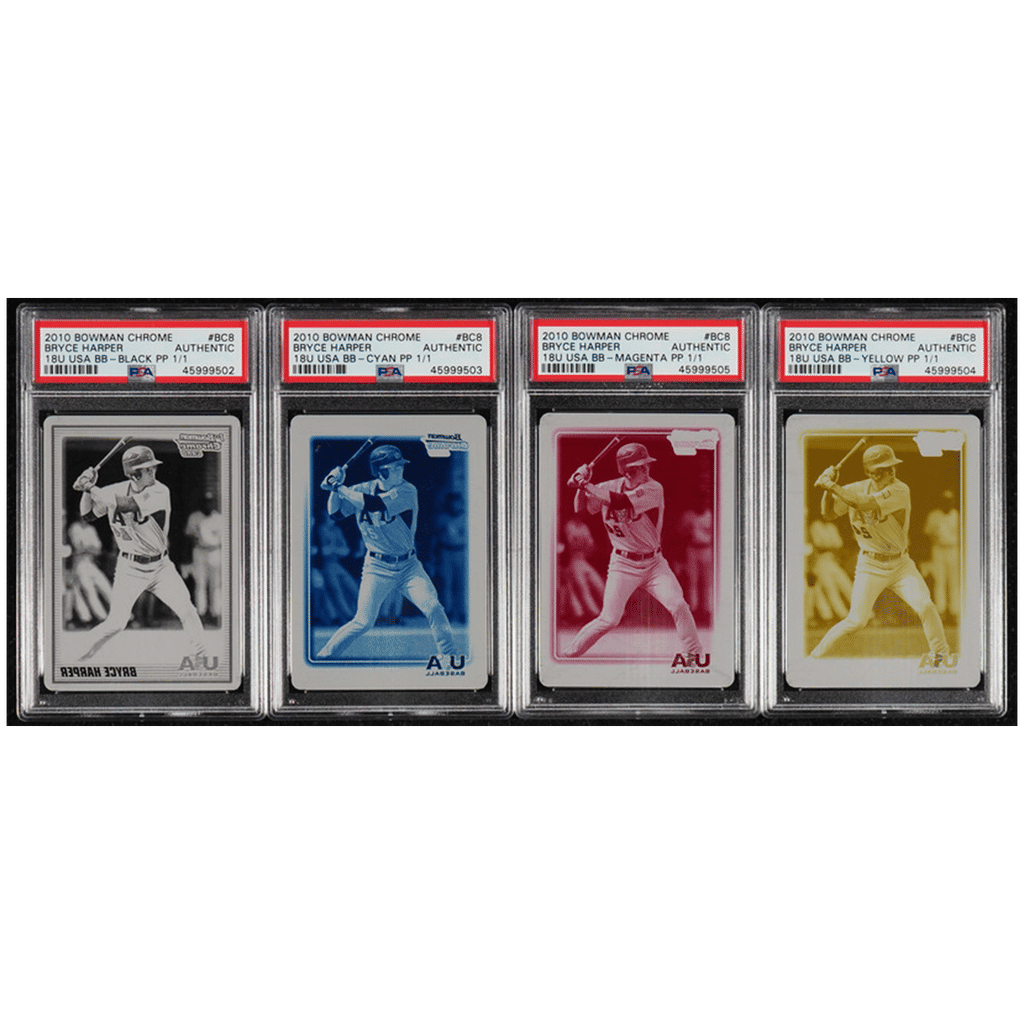 Lot(4) 2010 Bowman Chrome Printing Plate Bryce Harper ROOKIE 1/1 #BC8 PSA AUTH