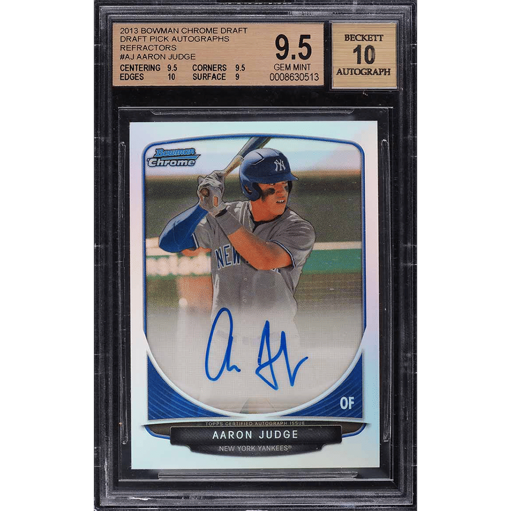 2013 Bowman Chrome Refractor Aaron Judge ROOKIE AUTO #BCA-AJ BGS 9.5 GEM MINT