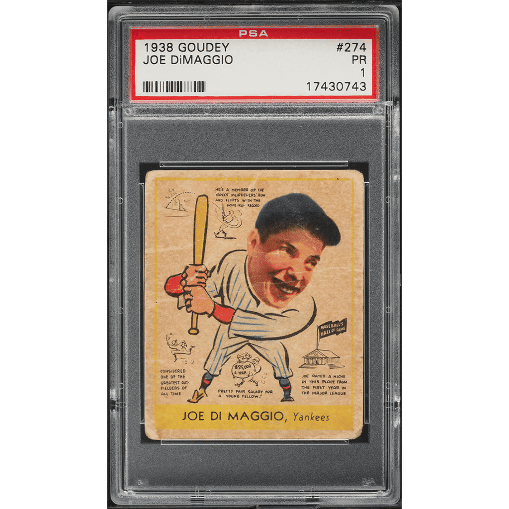 1938 Goudey Joe DiMaggio ROOKIE #274 PSA 1 PR