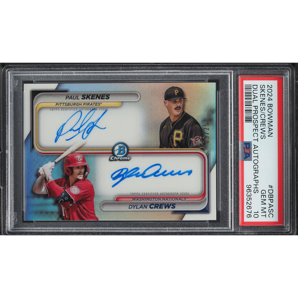 2024 Bowman Chrome Prospect Dual Paul Skenes Dylan Crews AUTO /25 PSA 10 GEM