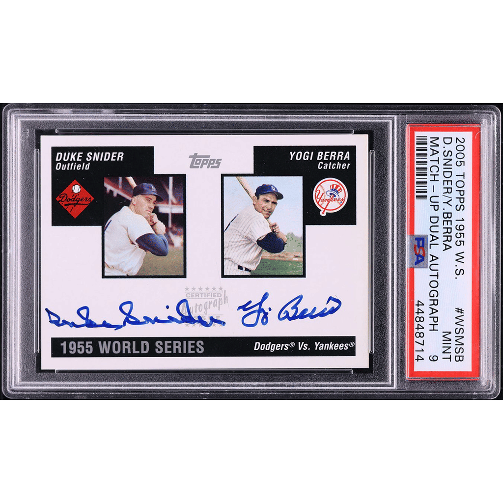 2005 Topps '55 World Series Matchup Dual Duke Snider Yogi Berra AUTO /50 PSA 9