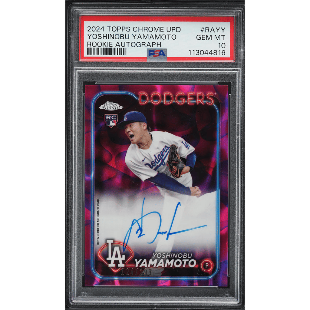 2024 Topps Chrome Update Yoshinobu Yamamoto ROOKIE AUTO /299 #RAYY PSA 10