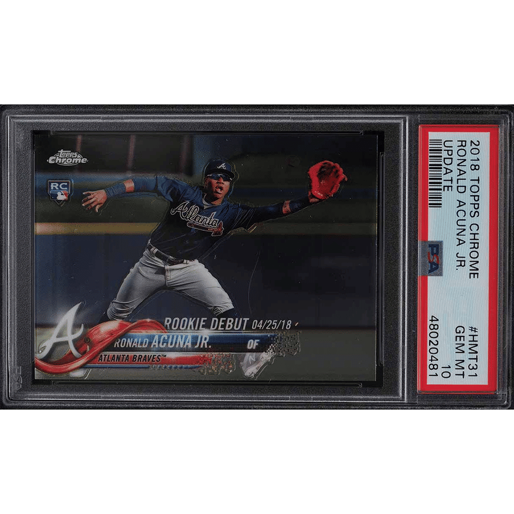 2018 Topps Chrome Update Ronald Acuna Jr. ROOKIE #HMT31 PSA 10 GEM MINT