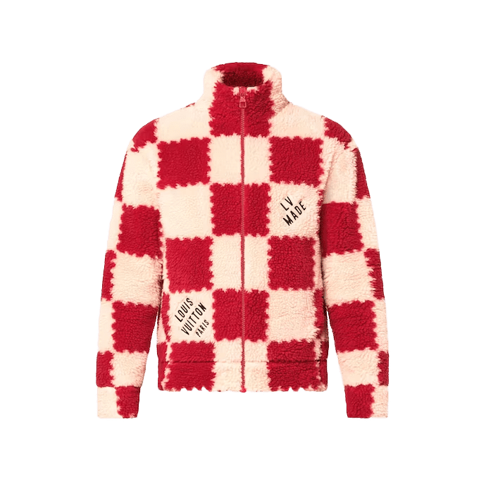 Louis Vuitton x Nigo Jacquard Damier Fleece Blouson Garnet Red