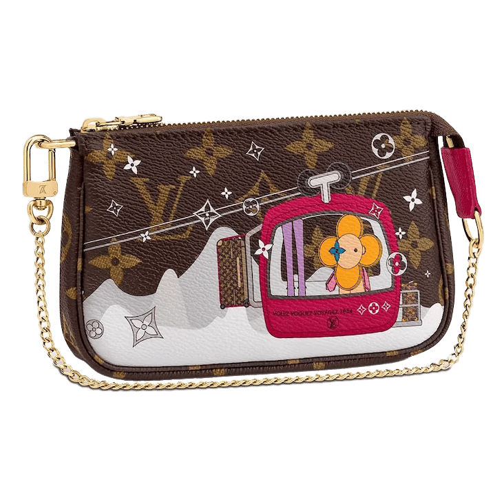 Louis Vuitton Mini Pochette Accessoires Monogram Vivienne Courchevel Fuchsia Lining