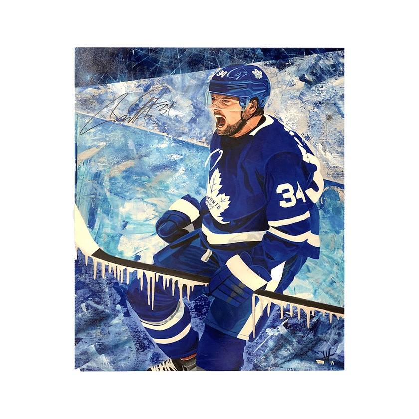 Auston Matthews Toronto Maple Leafs Autographed Stretched