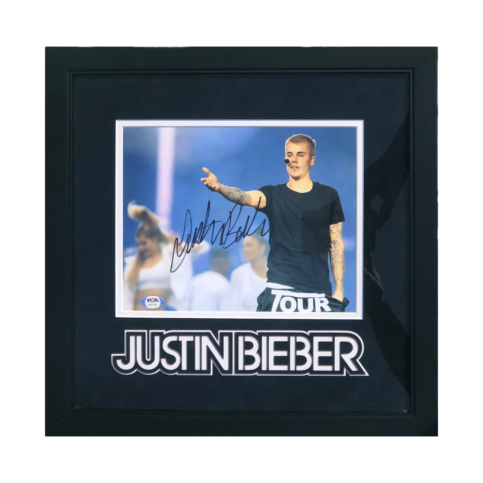 Justin Bieber Signed 8×10 Photo PSA/DNA Custom Framed Autographed