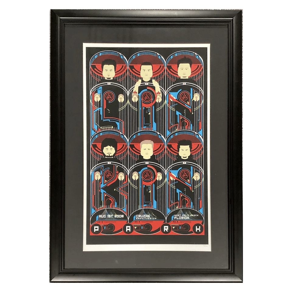 Linkin Park Concert Poster 14x22 Cruzan Florida 8/1/08 RIP Chester LE Art Framed
