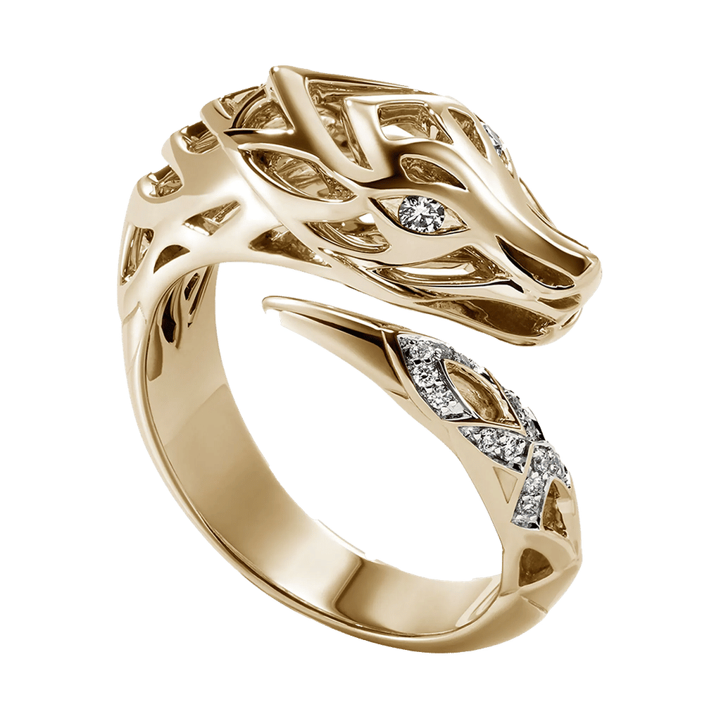 John Hardy 14kt yellow gold Naga ring