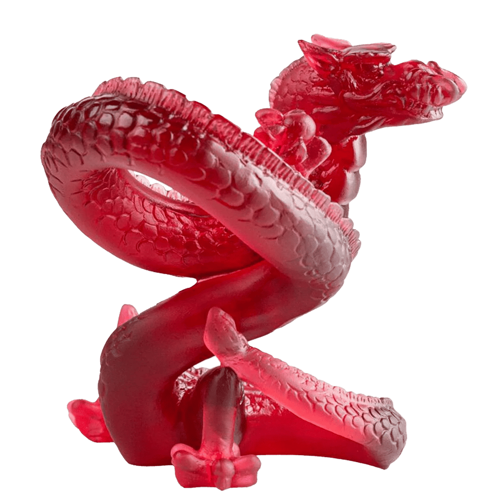 Daum Red Eight Dragon sculpture (12.7cm)