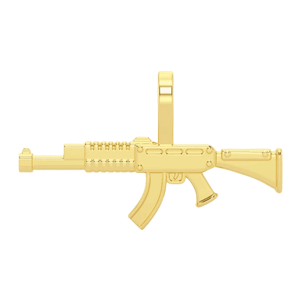 Ak47 Gun Pendant 14k Solid Gold
