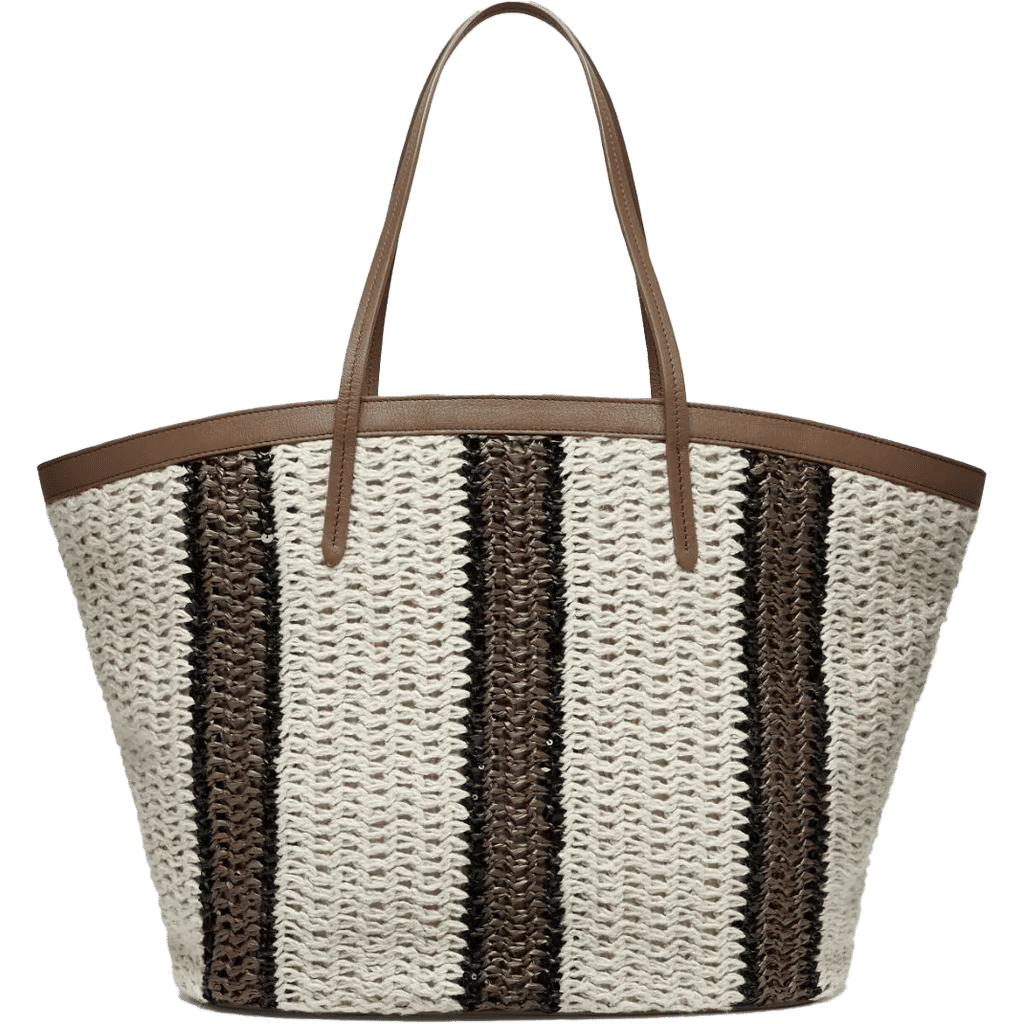 Brunello Cucinelli striped woven tote bag