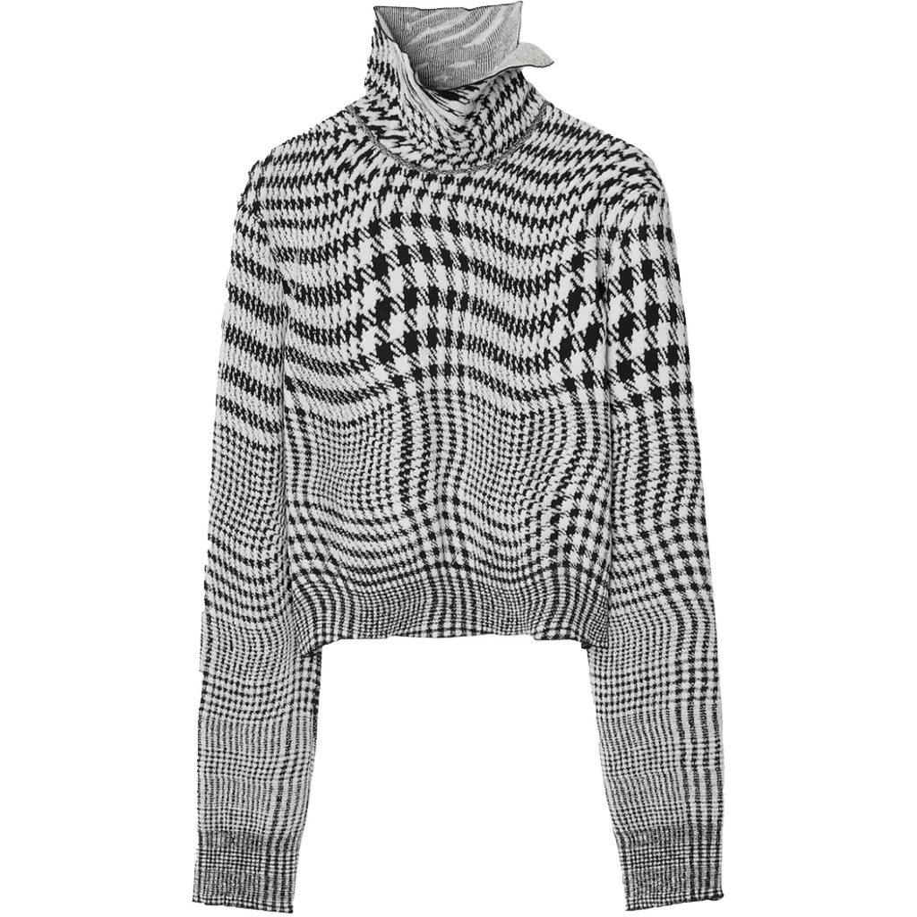Burberry high-neck houndstooth jacquard jumper