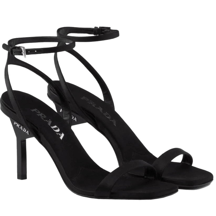 Prada 85mm geometric-heel satin sandals