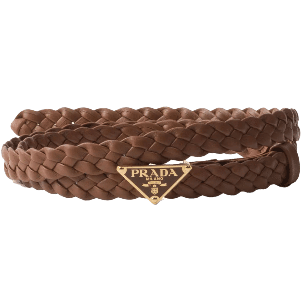 Prada braided leather belt