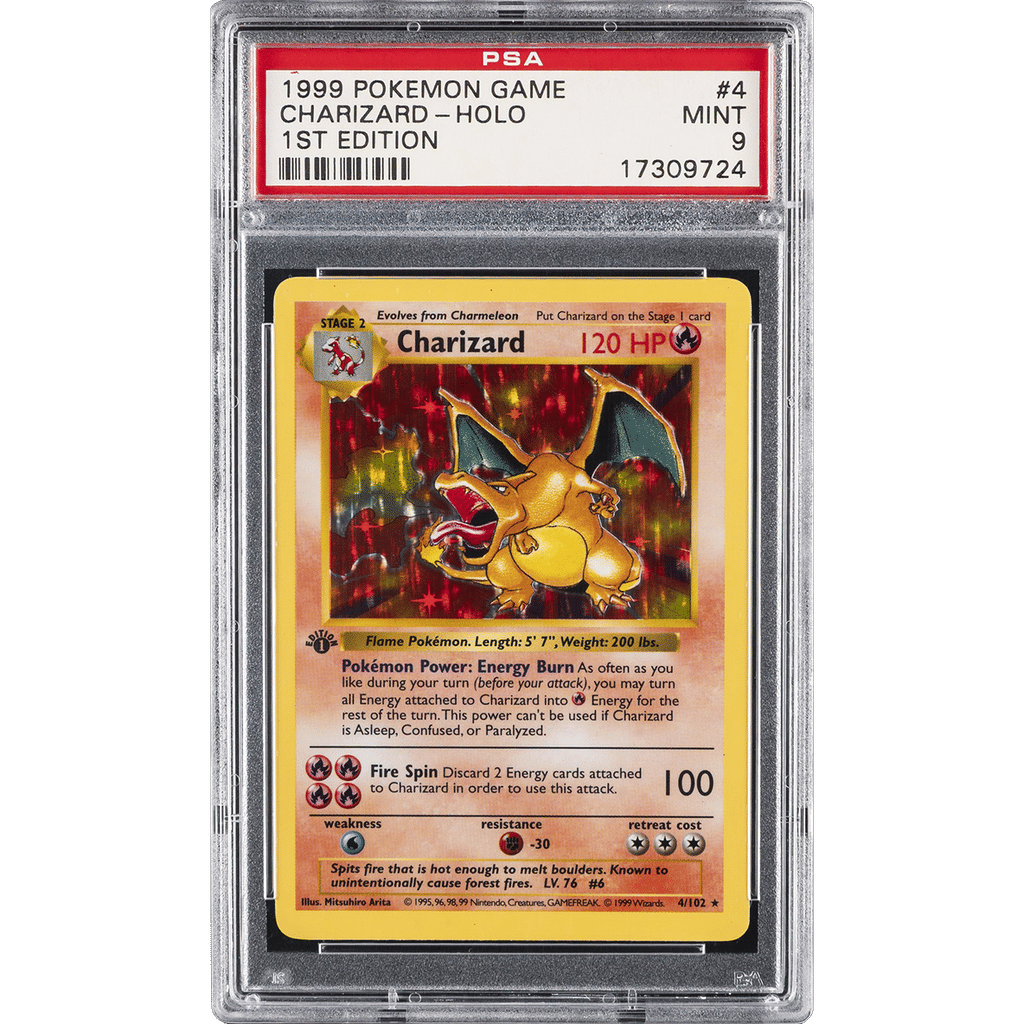1999 Pokemon Base Set Shadowless 1st Edition #4 Charizard-Holo PSA 9