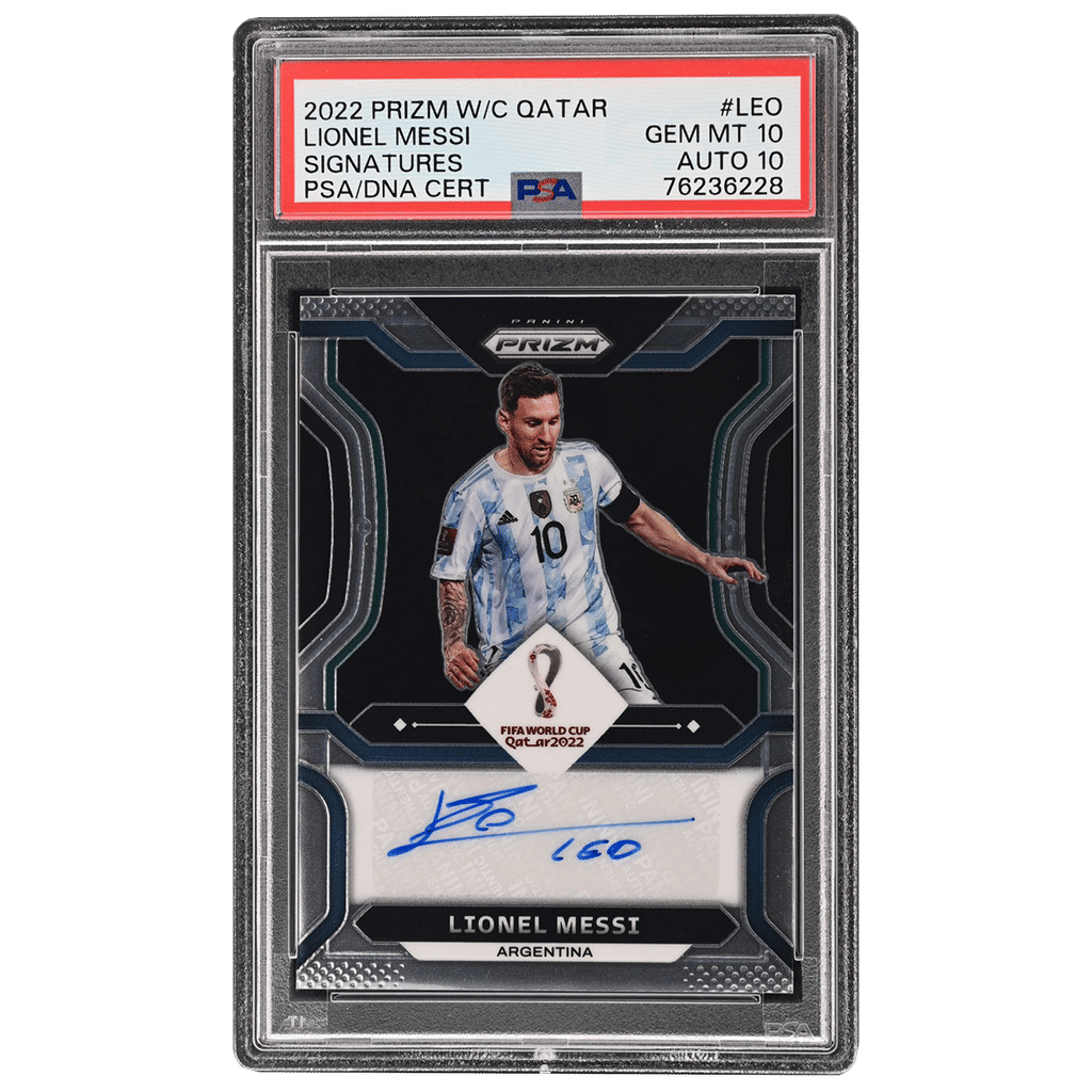Lionel Messi PSA 10 - 2022 Panini Prizm World Cup Qatar Signatures