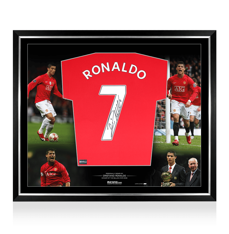 Cristiano Ronaldo Back Signed Manchester United 2019-20 Home Shirt: 2008 Ballon d'Or Winner