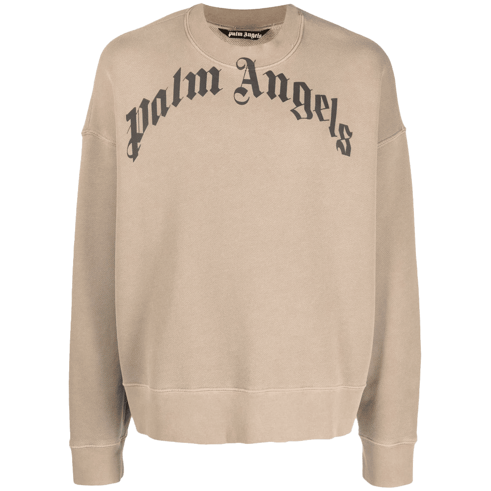 Curved Logo Crewneck Beige/Black