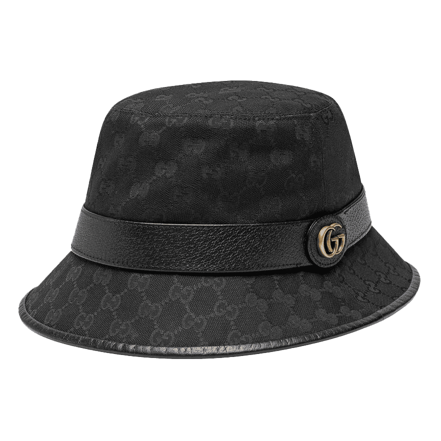 GG Canvas Bucket Hat with Double G Black