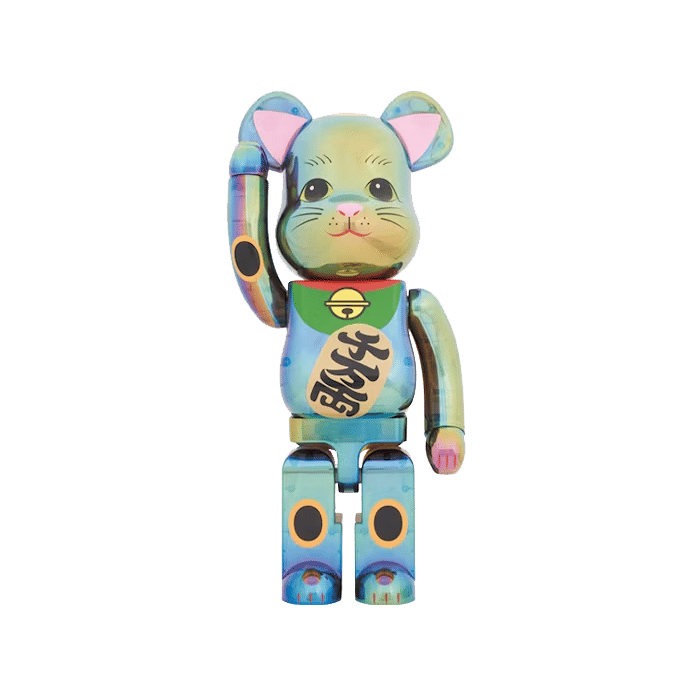 Bearbrick x Maneki Neko 1000% Black Transparent Plating