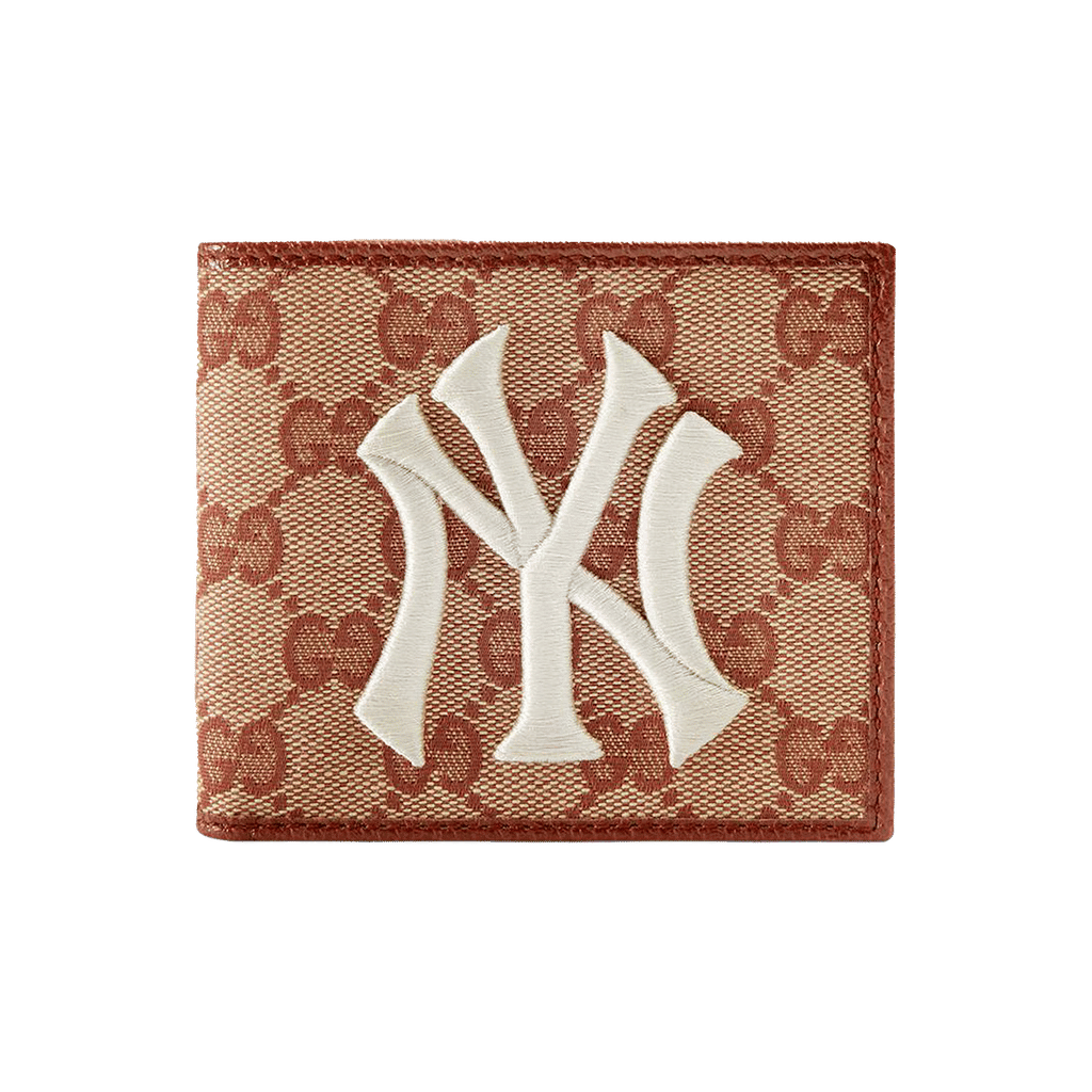 Gucci New York Yankees Patch Wallet GG Beige/Brick Red
