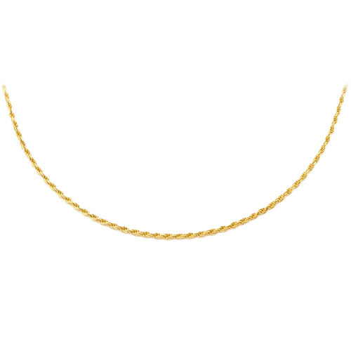 1mm Rope 14k Solid Gold Chain 24"